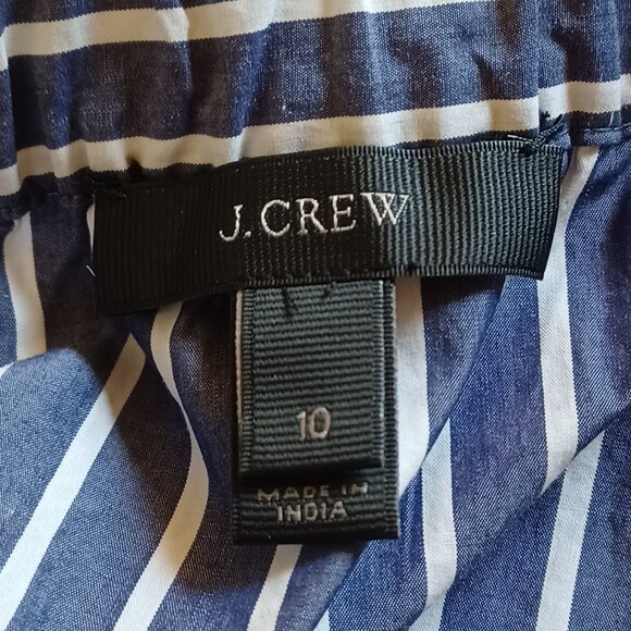 NWOT J. Crew Off-the-Shoulder Blue & White Striped Top Size 10 - Picture 4 of 7